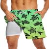 MSCPZH Mens Swim Trunks with Compression Liner Sea Turtle Swimming Trunks 7 inch Inseam Shorts Quick Dry with Pockets view 1