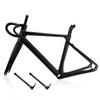 HIMALO 700C Carbon Road Bike Frameset 46/48/50/52cm Disc Brake Bike Frame 100mm/142mm Thru Axle Windbreaker Frames Lightweight Internal Routing with Handlebar 90x420mm (Size : 50CM) view 1