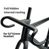HIMALO 700C Carbon Road Bike Frameset 46/48/50/52cm Disc Brake Bike Frame 100mm/142mm Thru Axle Windbreaker Frames Lightweight Internal Routing with Handlebar 90x420mm (Size : 50CM) view 3