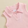 JLKGICF Toddler Girl Summer Outfit Solid Ribbed Knit Tank Tops Floral Print Pleated Mini Skirts with Belt 2Pcs Clothes Set (Cute Daisy Pink, 2-3 Years) view 4