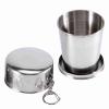 Segutage Stainless Steel Travel Folding Cup, Collapsable Metal Cups, Camp Keychain Retractable Telescopic Collapsibles Cup for Outdoor Traveling Camping Hiking Mountaineering (L) view 1