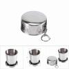 Segutage Stainless Steel Travel Folding Cup, Collapsable Metal Cups, Camp Keychain Retractable Telescopic Collapsibles Cup for Outdoor Traveling Camping Hiking Mountaineering (L) view 2