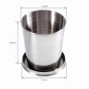 Segutage Stainless Steel Travel Folding Cup, Collapsable Metal Cups, Camp Keychain Retractable Telescopic Collapsibles Cup for Outdoor Traveling Camping Hiking Mountaineering (L) view 3
