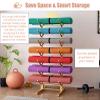 CMYUN Yoga Mat Holder Metal Floor Standing Yoga Mat Stand, Home Gym Office Yoga Mat Storage/Yoga Mat Basket, Dual Rows Hold 14 Pieces of Exercise Equipment (Color : Black) view 3