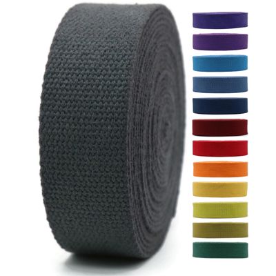 2" & 1.5'' & 1" Cotton Webbing - 5 Yards - 50+ Colors -%100 Natural Cotton - Turkish Woven - 1 Inch 1.5 Inch 2 Inch Dark Gray Canvas Webbing for Sewing Straps Bag Climbing Indoors Craft DIY 11524