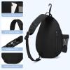 KAVIGOR Tennis Bag, Tennis Backpack Holds 2 Rackets, Quilted Crossbody Sling Bag, Waterproof Pickleball Bags with Safety Pocket for Women and Men view 3