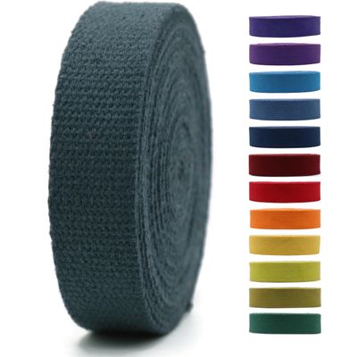 1" & 1.5'' & 2" Cotton Webbing - 5 Yards - 50+ Colors -%100 Natural Cotton - Turkish Woven - Heavy Duty 1 Inch 1.5 Inch 2 Inch Canvas Webbing for Sewing Straps Bag Climbing Indoors Craft DIY 11542