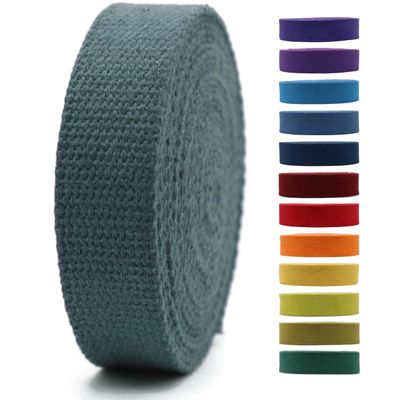 1" & 1.5'' & 2" Cotton Webbing - 5 Yards - 50+ Colors -%100 Natural Cotton - Turkish Woven - Heavy Duty 1 Inch 1.5 Inch 2 Inch Canvas Webbing for Sewing Straps Bag Climbing Indoors Craft DIY 11552