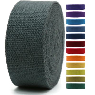 2" & 1.5'' & 1" Cotton Webbing - 5 Yards - 50+ Colors -%100 Natural Cotton - Turkish Woven - Heavy Duty 1 Inch 1.5 Inch 2 Inch Canvas Webbing for Sewing Straps Bags Climbing Indoors Craft DIY 11535