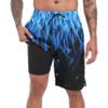 FT FENTENG Mens Swim Trunks with Compression Liner, Blue Flame Men Bathing Suit Swimming Trunks 9 inch Inseam Board Shorts Men's Swimwear, 4 Way Stretch Beach Shorts Quick Dry Swimsuits, XXL view 1
