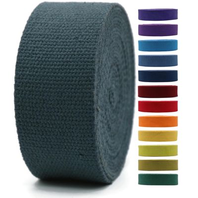 2" & 1.5'' & 1" Cotton Webbing - 5 Yards - 50+ Colors -%100 Natural Cotton - Turkish Woven - Heavy Duty 1 Inch 1.5 Inch 2 Inch Canvas Webbing for Sewing Straps Bags Climbing Indoors Craft DIY 11545