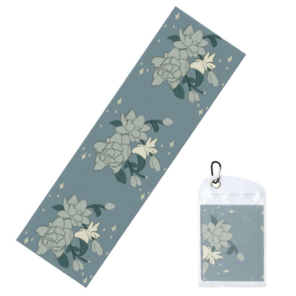 YYHWHJDE Cold Exercise Towel 12x40 in Ice Towel Soft Breathable Chilly Towel for Yoga Sport Running Gym Workout Fitness White Bauhinia Picture