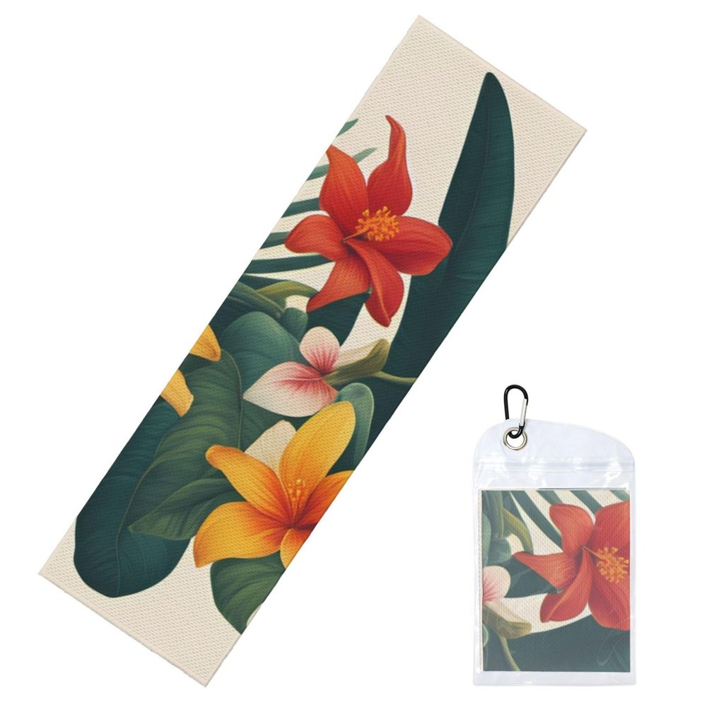 YYHWHJDE Cold Exercise Towel 12x40 in Ice Towel Soft Breathable Chilly Towel for Yoga Sport Running Gym Workout Fitness Tropical Flowers Pattern