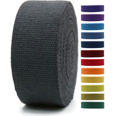 2" & 1.5'' & 1" Cotton Webbing - 5 Yards - 50+ Colors -%100 Natural Cotton - Turkish Woven 1 Inch 1.5 Inch 2 Inch Dark Gray Canvas Webbing for Sewing Straps Bags Climbing Indoors Craft DIY 11525