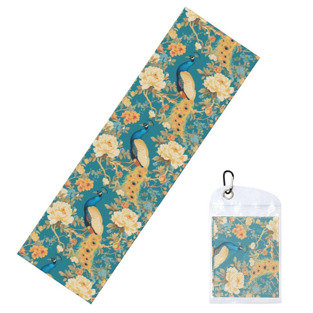 YYHWHJDE Cold Exercise Towel 12x40 in Ice Towel Soft Breathable Chilly Towel for Yoga Sport Running Gym Workout Fitness Oriental Peacock on Flower Tree Printing