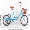 HAOKAZLBR Adult Tricycle, Adult Trikes for Shopping Travel Tricycle for Adult Seniors Women Men, 1 Speed 3-Wheel Bike Trike with Shopping Basket Three Wheeled Recumbent Bicycle, oujinmm2024327 view 2