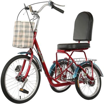 HAOKAZLBR Adult Tricycle, Adult Trikes for Shopping Travel Tricycle for Adult, 1 Speed 3 Wheeled Recumbent Bicycle with Front Rear Large Basket Seniors for Men Women Picnics & Shopping