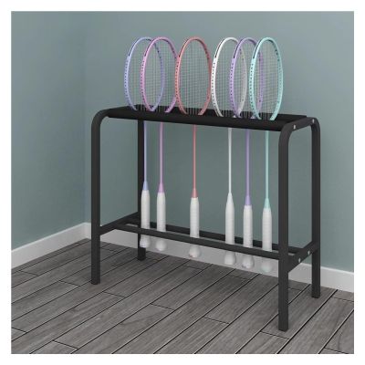 NineFit Basics Badminton Racket Storage Rack - Perfect for Schools, Stadiums, Fields, and Gardens - Tennis Racket Display Rack for Kindergartens - Black Color