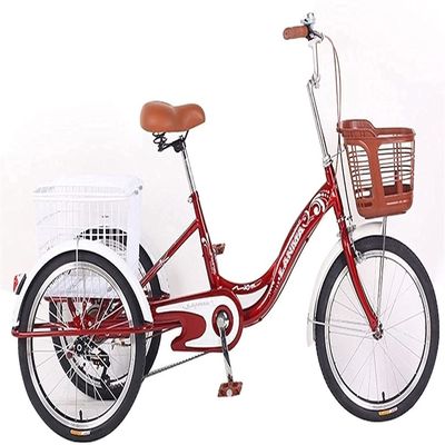 HAOKAZLBR Adult Tricycle, Adult Trikes for Shopping Travel Mini Tricycle Adult Single-Speed Fitness/Rehabilitation Training Function Pedal Elderly Human-Powered Bicycles with Basket for Men Women