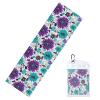 YYHWHJDE Cold Exercise Towel 12x40 in Ice Towel Soft Breathable Chilly Towel for Yoga Sport Running Gym Workout Fitness Purple and Teal Flowers Printing view 1