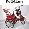 HAOKAZLBR Adult Tricycle, Adult Trikes for Shopping Travel Tricycle for Adults Tricycle Adult, 6 Speed Foldable 3 Wheel Cruiser Bike Trike 20 Inch Wheels Three-Wheeled Bicycle with Children Rear Seat view 2