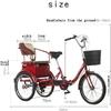 HAOKAZLBR Adult Tricycle, Adult Trikes for Shopping Travel Tricycle for Adults Tricycle Adult, 6 Speed Foldable 3 Wheel Cruiser Bike Trike 20 Inch Wheels Three-Wheeled Bicycle with Children Rear Seat view 3