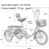 HAOKAZLBR Adult Tricycle, Adult Trikes for Shopping Travel Adult Trike, Three Wheel Cruiser Bike, 16-Inch Wheels, 1 Speed 3-Wheel Tricycle for Shopping with Installation Tools, oujinmm2024327 view 3