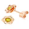 14K Gold Plated 925 Sterling Silver Post Rose Flower Stud Earrings for Women Birthstone Cubic Zirconia Studs Earrings Hypoallergenic & Nickel Free Jewelry Rose Gold Plated Citrine view 1