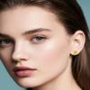 14K Gold Plated 925 Sterling Silver Post Rose Flower Stud Earrings for Women Birthstone Cubic Zirconia Studs Earrings Hypoallergenic & Nickel Free Jewelry Rose Gold Plated Citrine view 2