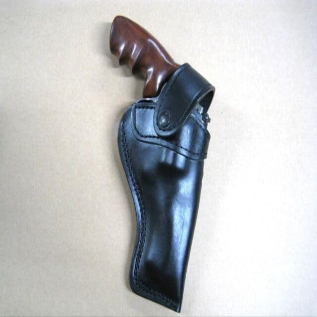 Azula Custom Leather Strong Side Outdoor Gun Belt Holster for Colt Python 3" Revolver Black Left Hand