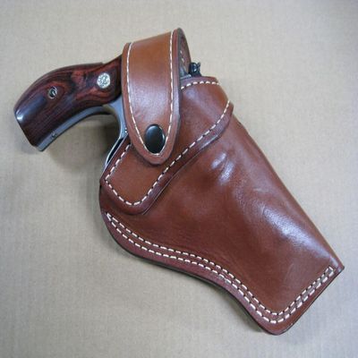 Azula Custom Leather Cross Draw Outdoor Gun Belt Holster for Colt Anaconda 4.25" Barrel Revolver Brown Right Hand