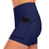 M&M SCRUBS Women's High Waist Yoga Shorts Tummy Control Deep Pockets with 5 Set of Exercise Workout Bands Combo Pack (Medium, True Navy Blue with Resistance Bands) view 2