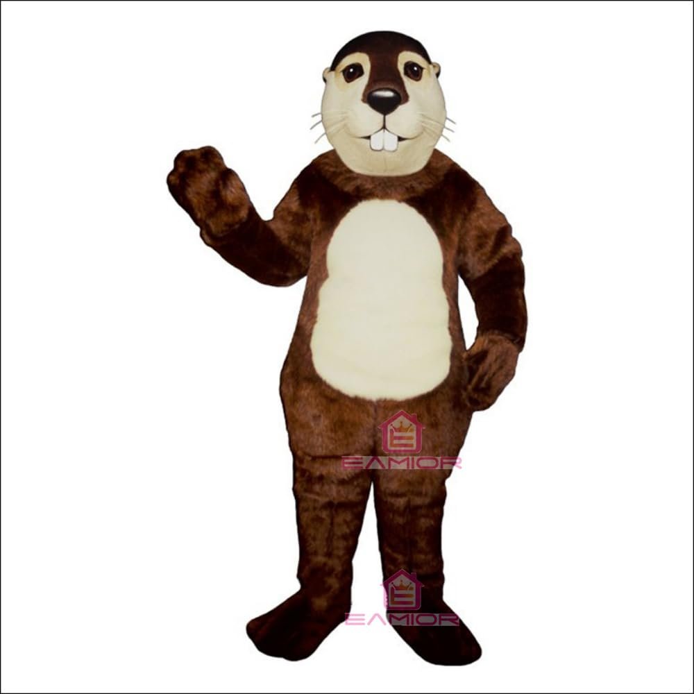 Cute Fat Brown Beaver Mascot Costume Adult Size for Men & Women with Built-in Fan Inside the Head