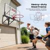 IGL Wall Mount Basketball Hoop, 54in Basketball Hoop Outdoor with Shatterproof Backboard, 7.5ft-10FT Height Adjustable,Heavy Duty Breakaway Rim Combo Fit Most Slanting Roofs view 3