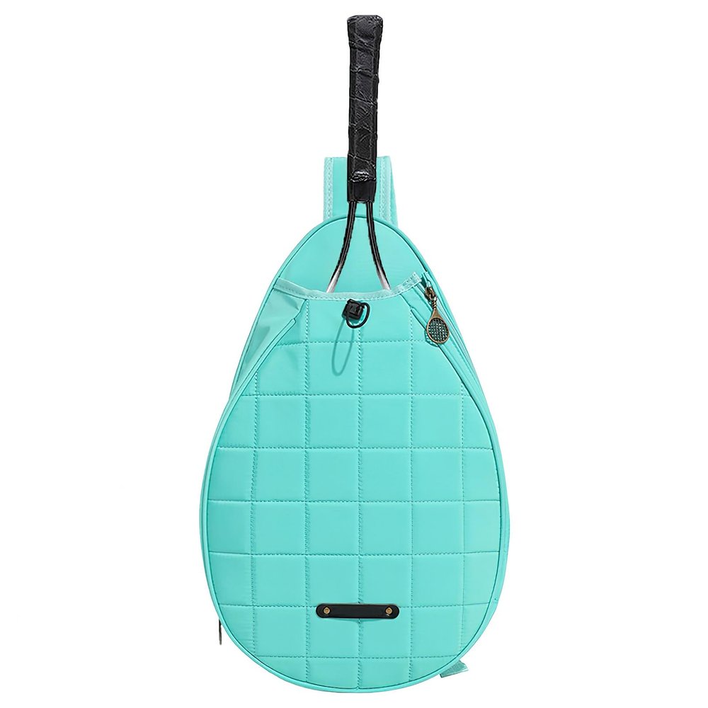 apott Green Tennis Sling Bag Waterproof Tennis Crossbody Backpack for Pickleball Racketball for Men Women