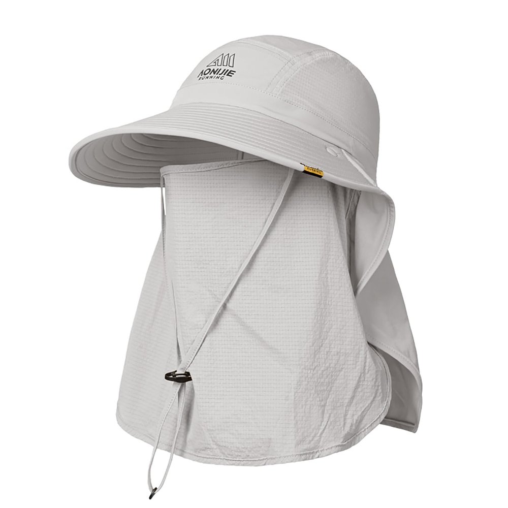 AONIJIE Wide Brim Sun Hat with Face Cover & Neck Flap for Men Women, Fishing Hats UPF 50+ UV Sun Protection (C#Gray)