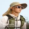 AONIJIE Wide Brim Sun Hat with Face Cover & Neck Flap for Men Women, Fishing Hats UPF 50+ UV Sun Protection (C#Gray) view 2