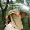 AONIJIE Wide Brim Sun Hat with Face Cover & Neck Flap for Men Women, Fishing Hats UPF 50+ UV Sun Protection (C#Gray) view 3