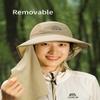 AONIJIE Wide Brim Sun Hat with Face Cover & Neck Flap for Men Women, Fishing Hats UPF 50+ UV Sun Protection (C#Gray) view 4