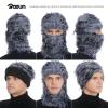 ROXUN Distressed Ski Mask Balaclava, Yeat Shiesty Fluffy Knitted Full Face Mask for Men/Women Gray Mixed view 2