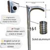 AHM HANDICRAFT EliteGear Tactical Aluminum Walking Stick - Premium Gift for Outdoor Enthusiasts, Lightweight and Durable, silver view 2