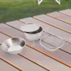BEIYINAI 4Pcs Stainless Steel Tableware 300ml/450ml Camping Cup Bowl Cookware Set with Long Handle for Outdoor Backpacking Hiking Camping Utensils Set view 4