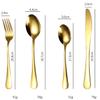 Luxury Golden Stainless Steel Flatware Set Portable Reusable Cutlery Set Travel Utensils Set each box Including Knife Fork Spoon Dishwasher Safe, Travel Utensils (total 4 boxs) view 2
