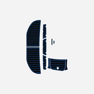 2007 Tige 22VE Swim Platform 1/4 6mm EVA Foam Faux Teak Deck Surfing Boat Fishing Boat Motorcycle Hurts Non-Slip mat Marine Floor (Black Over Blue)