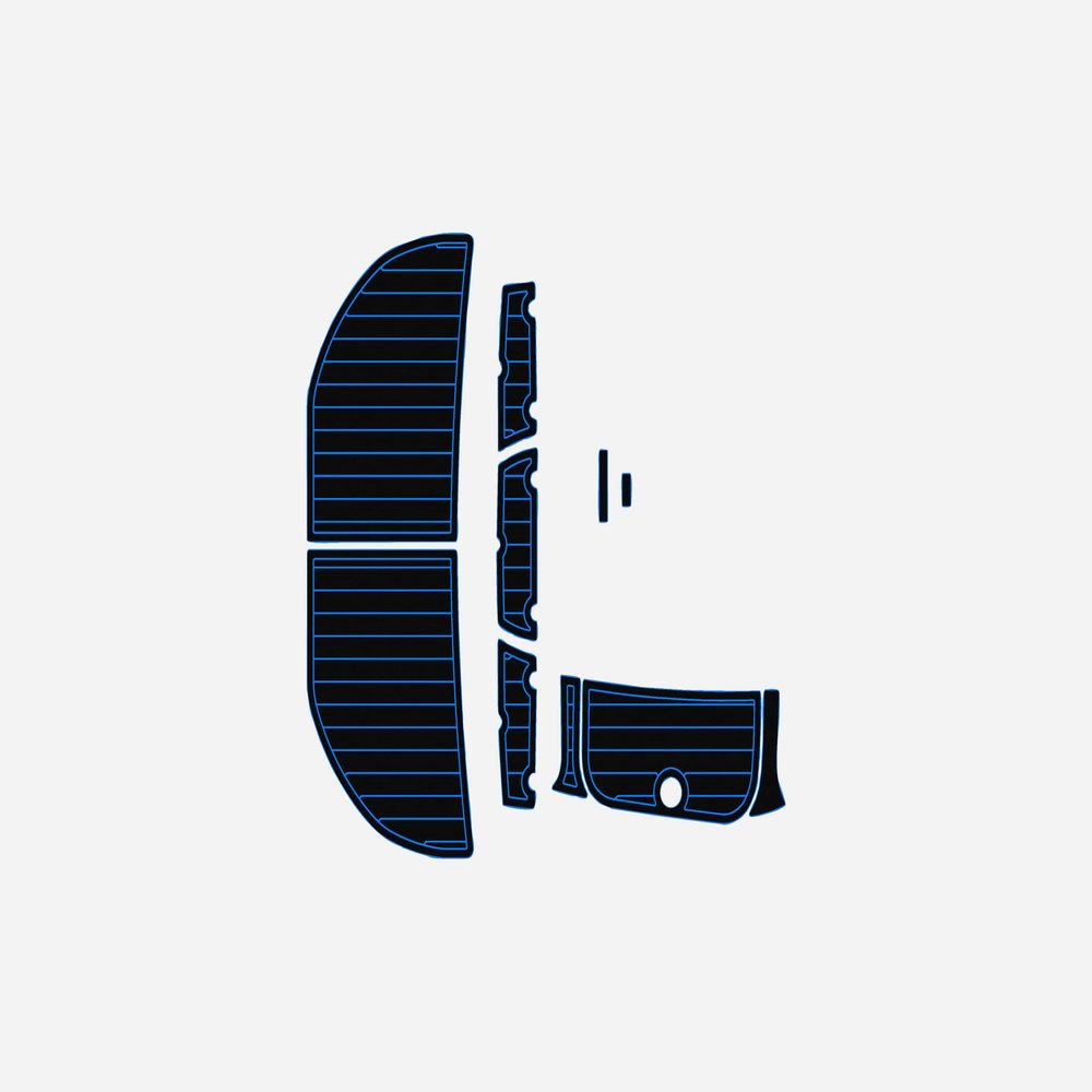 2007 Tige 22VE Swim Platform 1/4 6mm EVA Foam Faux Teak Deck Surfing Boat Fishing Boat Motorcycle Hurts Non-Slip mat Marine Floor (Black Over Blue)