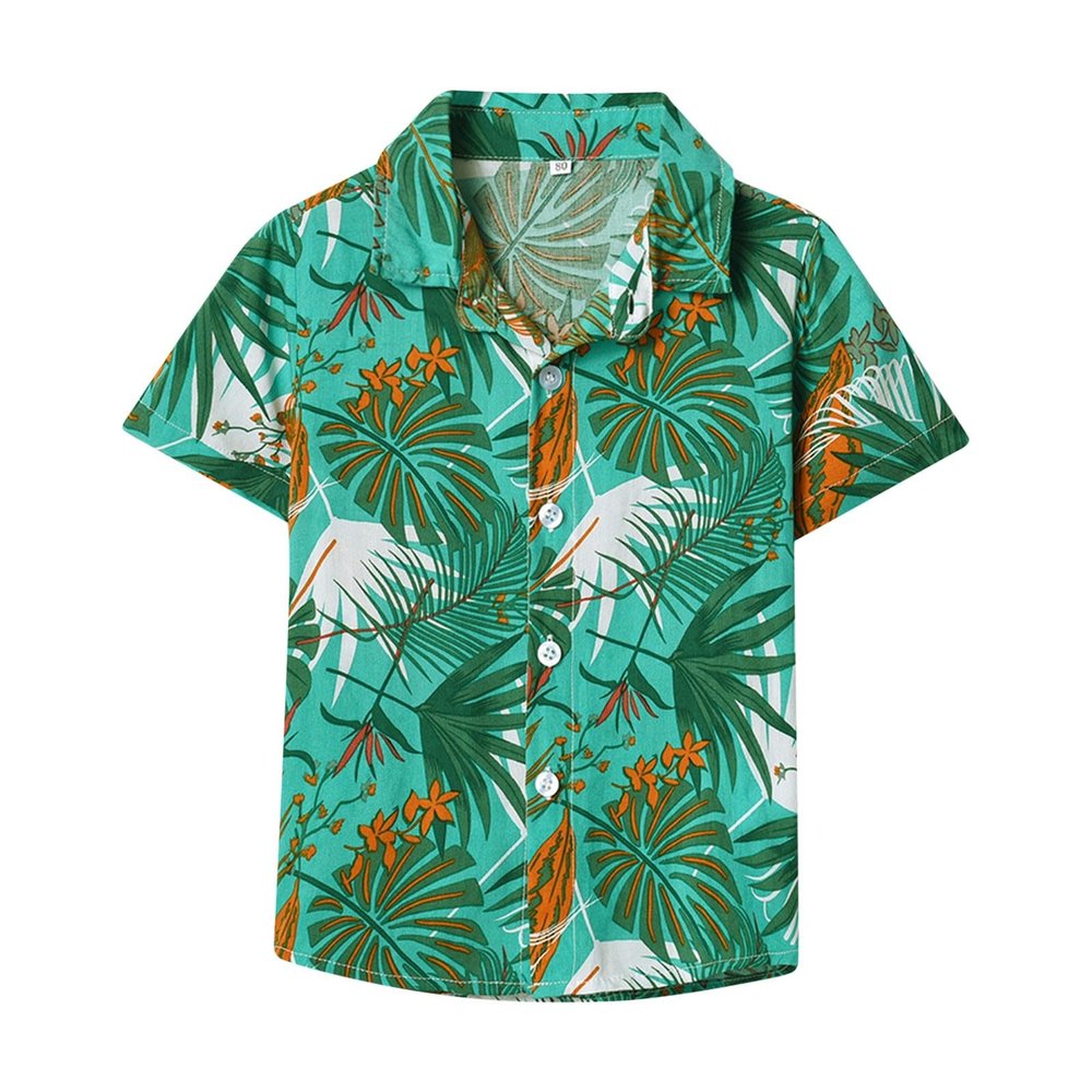 Betadog Baby Boys and Girls Shirts Button Down Short Sleeve Cute Summer Beach Shirts for Toddler Holiday (J, 3 Years)