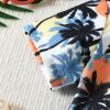 AMIMOJY Toddler Boys Hawaiian Summer Clothes Tree Floral Prints T Shirt Tops Botton Down Child Kids Solid Shorts 2 Piece Set, Orange view 4