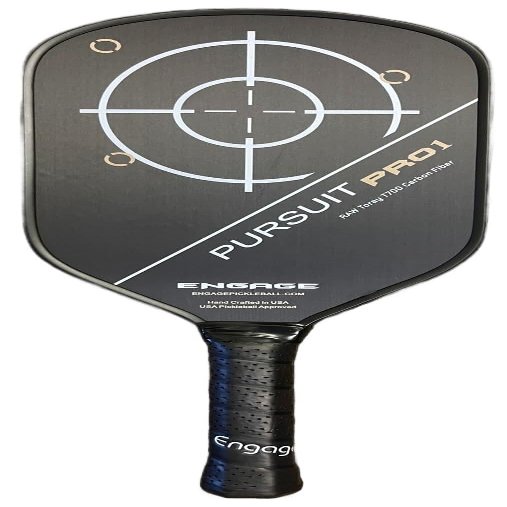 Engage Pursuit Pro1 Pickleball Paddle - Raw Carbon Fiber for Extreme Spin - MachPro Core for Maximum Power & Control, Standard Weight (8.0-8.3 Ounce)