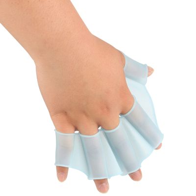Webbed Swim Gloves, Soft Silicone Hand Palm Webbed Gloves, Swimming Gloves Webbed Adult Glove Swimming Hand Paddle Swim Flippers for Snorkeling (1PCS) (L)