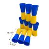 NineFit Basics 10Pcs Flip Cups Agility Training Running Workout Shuttle Run Exercise Aids, Double Color Reversed Cups for Events Basketball Football Outdoor, Blue Yellow, 6.3cmx16.4cm view 2
